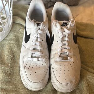 Nike Air Force 1 White with Black Swoosh